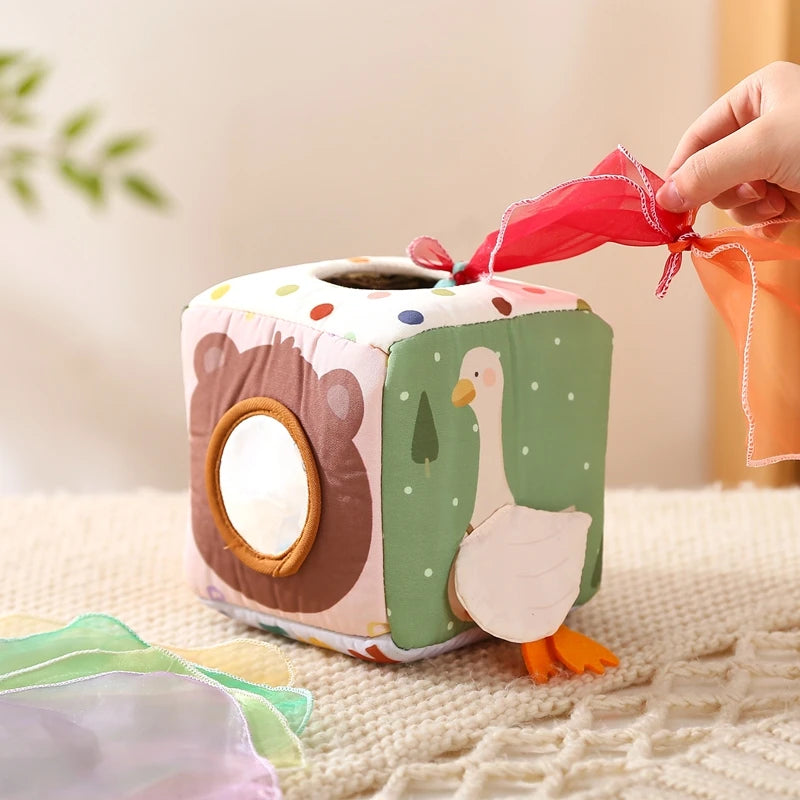 Montessori cloths Toys Magic Cotton Animal Tissue Box