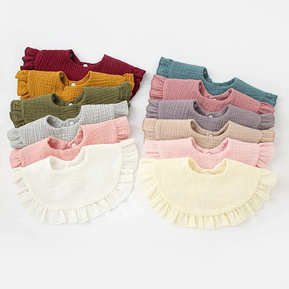2pcs Baby Burp Cloths Lace Bibs Soft Cotton