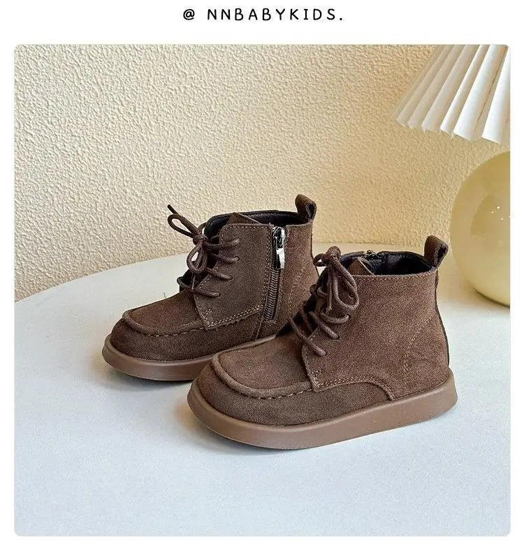 Fashion Kids ankle boot child leather shoes