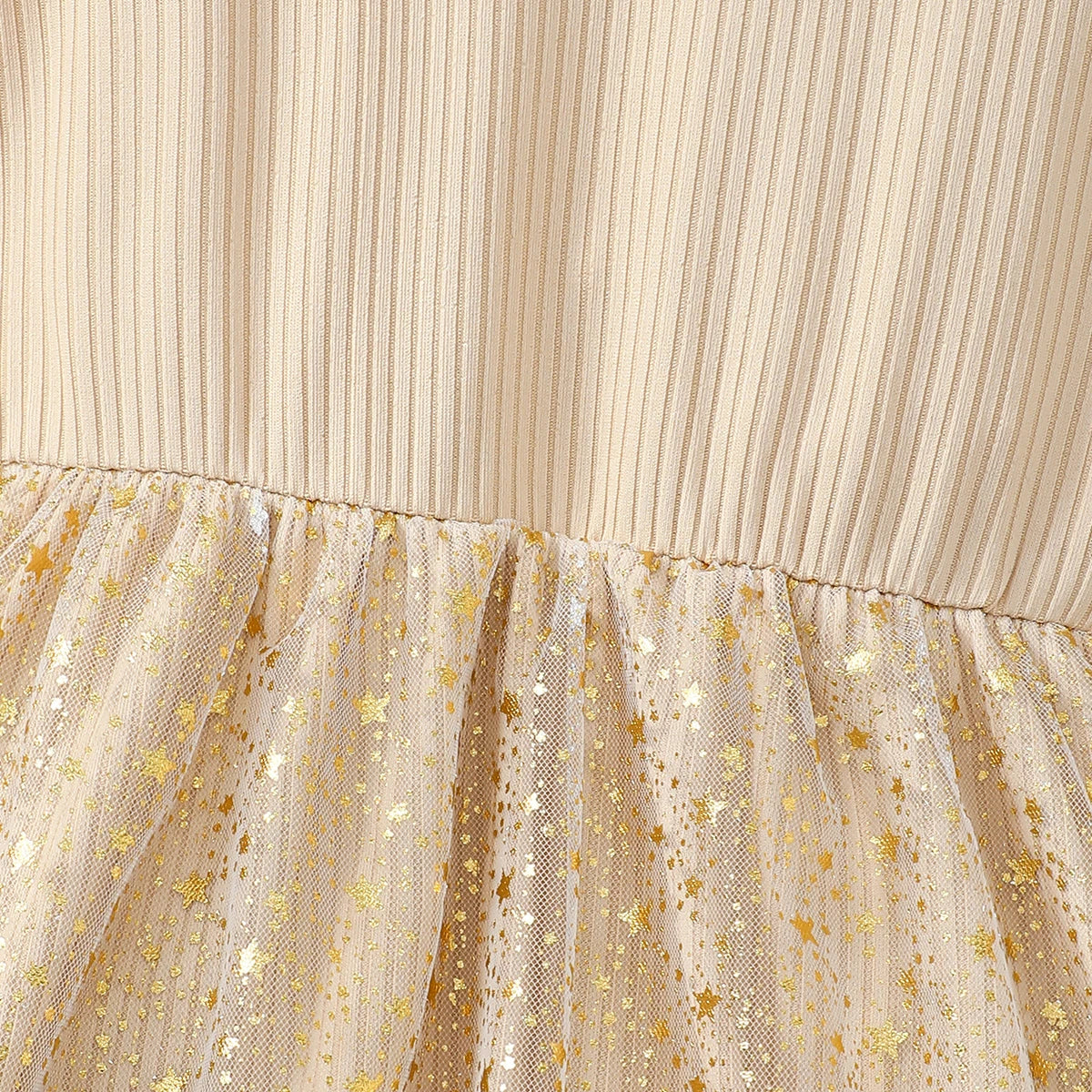 Girl Elegant  Temperament Dress Solid Color Star Chiffon Fashiona Dress